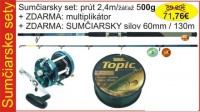 Sumčiarsky set : udica 2,4m/500g + multiplikátor + silon